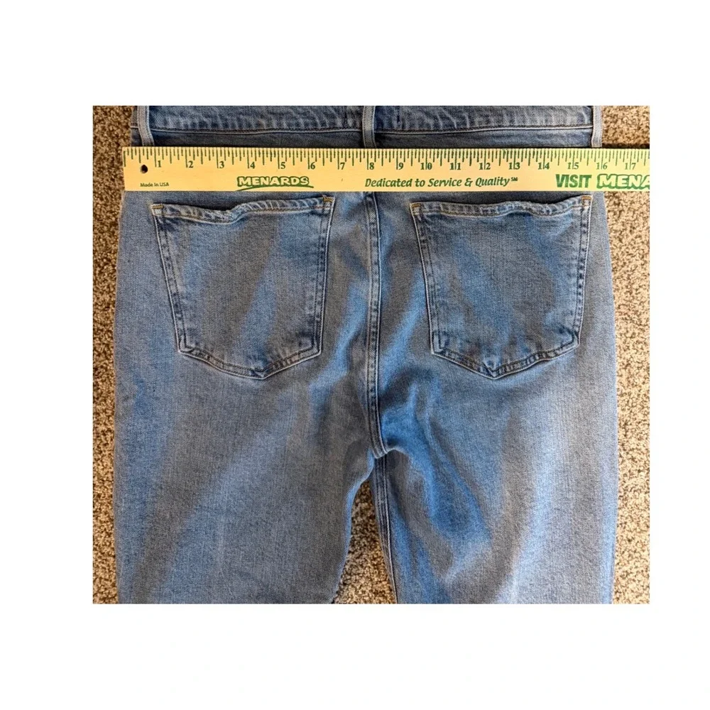 AGOLDE Nico High Rise Slim Jeans Blue Medium‎ Wash Button Fly Size 30 Distressed